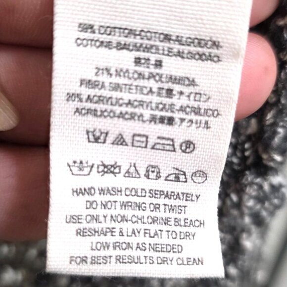 Free People Women XS Witchy Ga Cattage core Black & White Fringe Knit Sweater - Picture 7 of 7